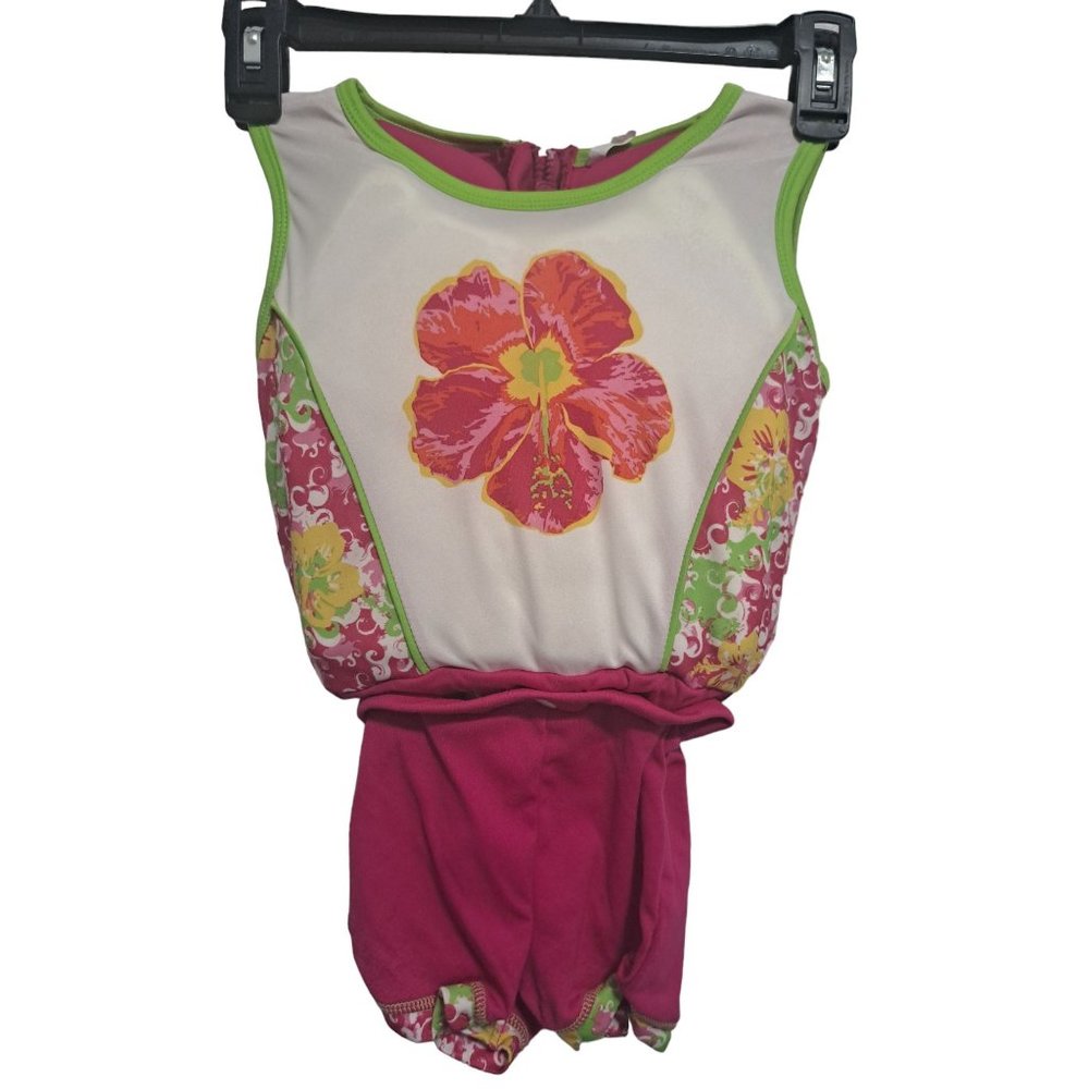 Aqua Leisure Swim School Floatation Vest and Bikini Pink Floral Size Med/Lrg.